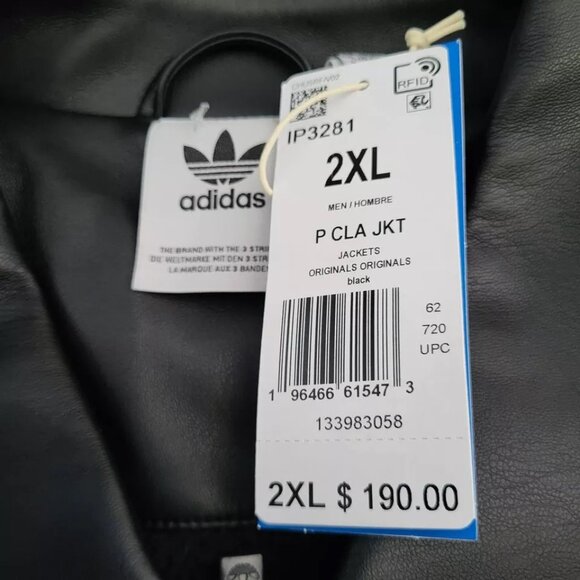 NWT! Adidas Jacket Classic Street Embossed Black Jacket IP3281 Men's XXL - Picture 5 of 6